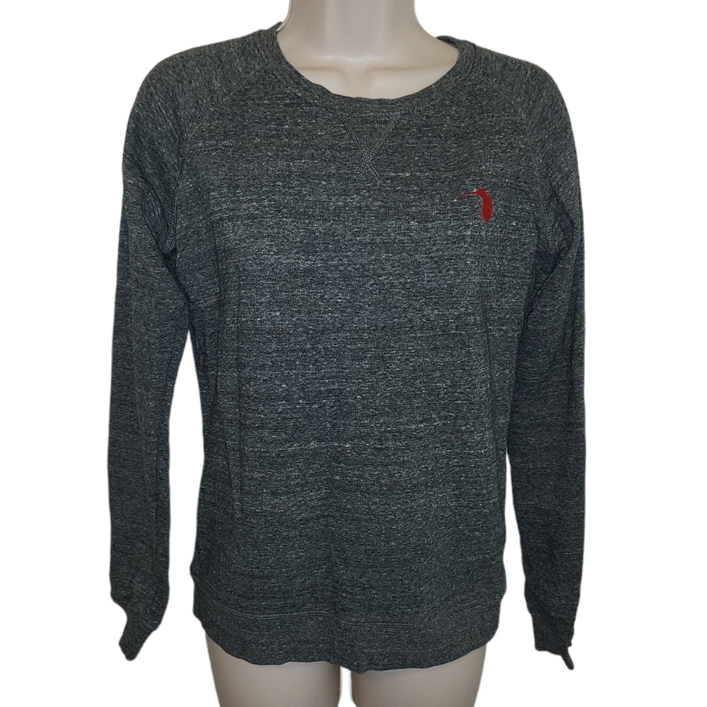 REDNIB cute gray sweater humming bird embroidery Logo Organic Cotton Blend XS
